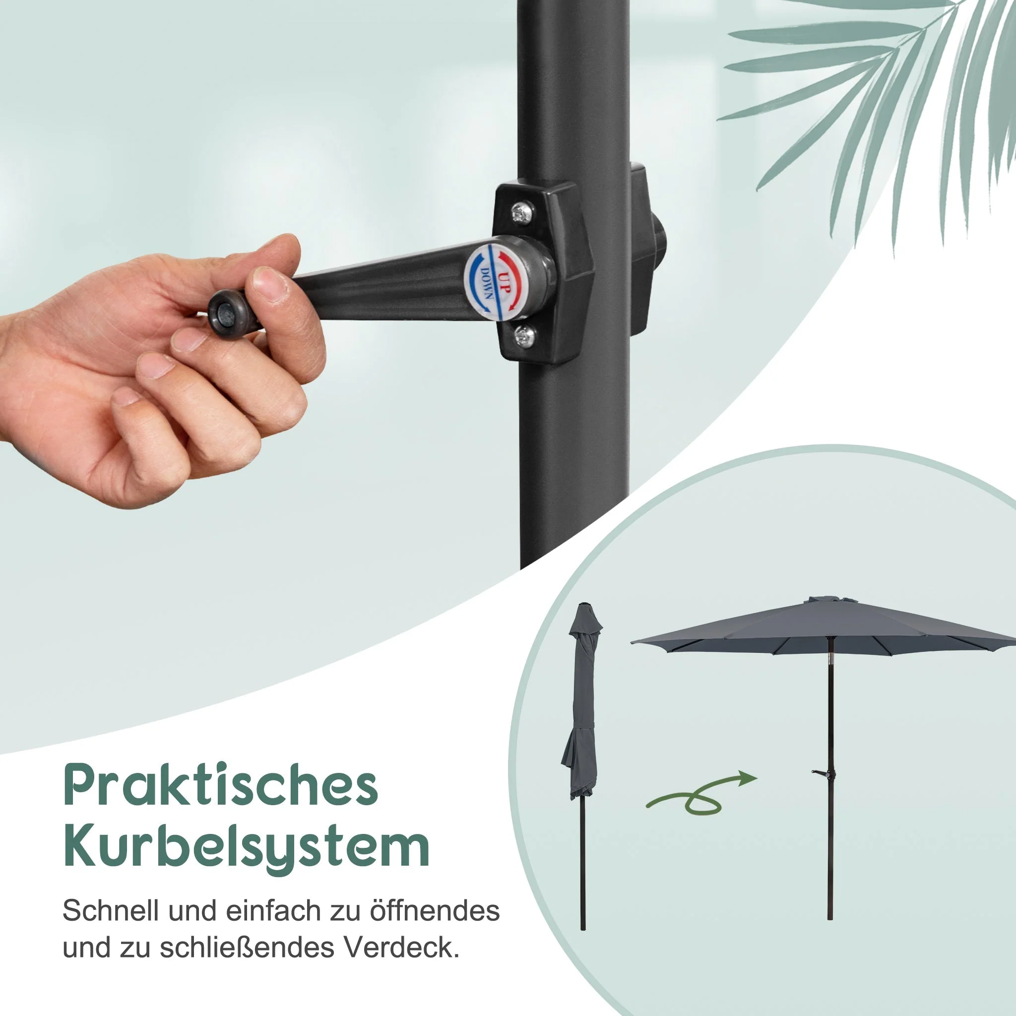 Parasol 300 cm foldable travel beach umbrella for outdoor - Image 4