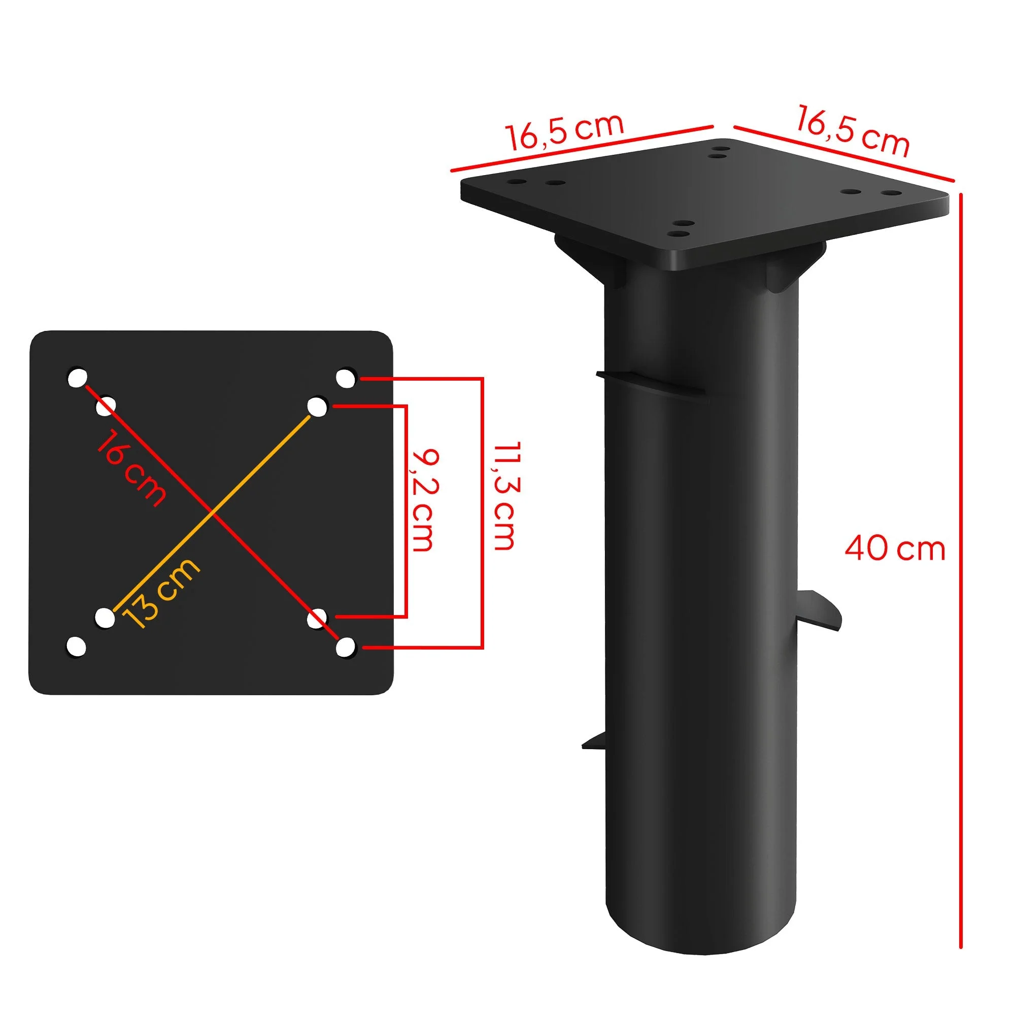Parasol Base, Cantilever Square Holder, Concrete Dark Grey - Image 4