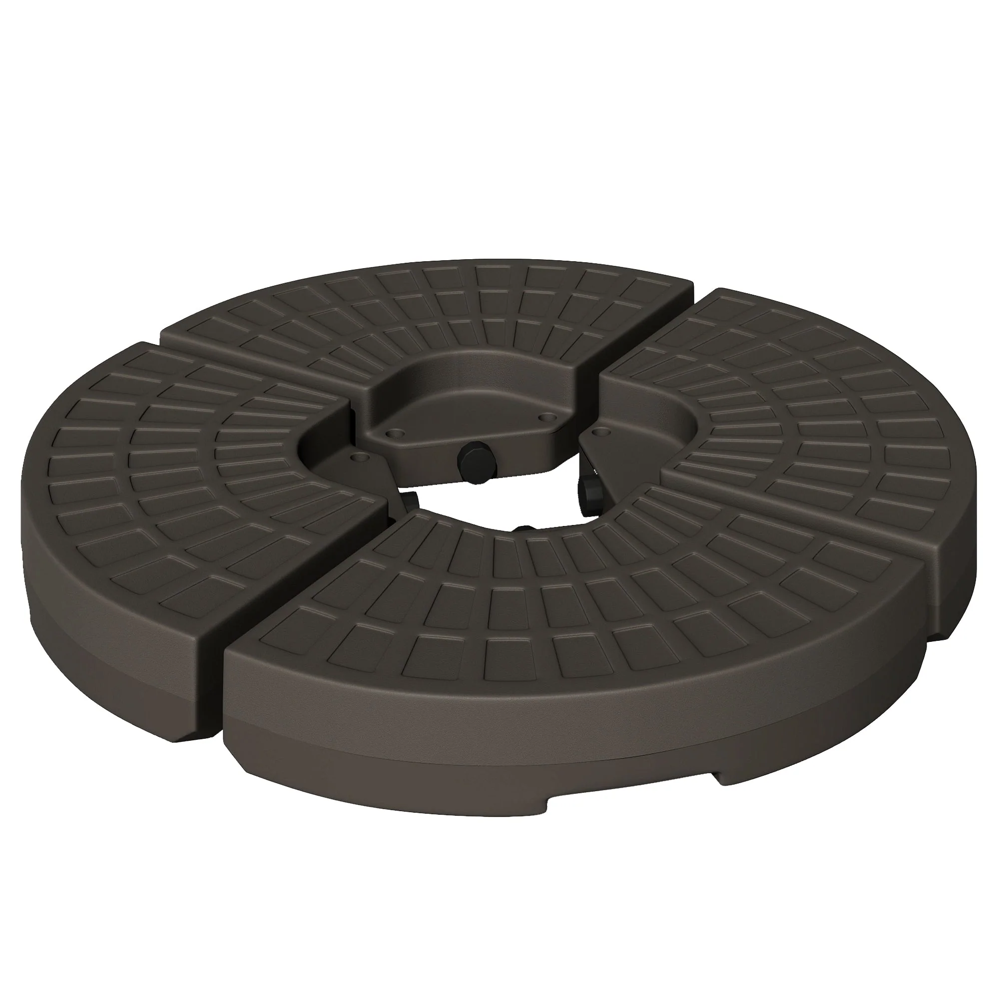 Parasol Base Fillable 17kg Water/25kg Sand HDPE, Coffee Color - Image 2
