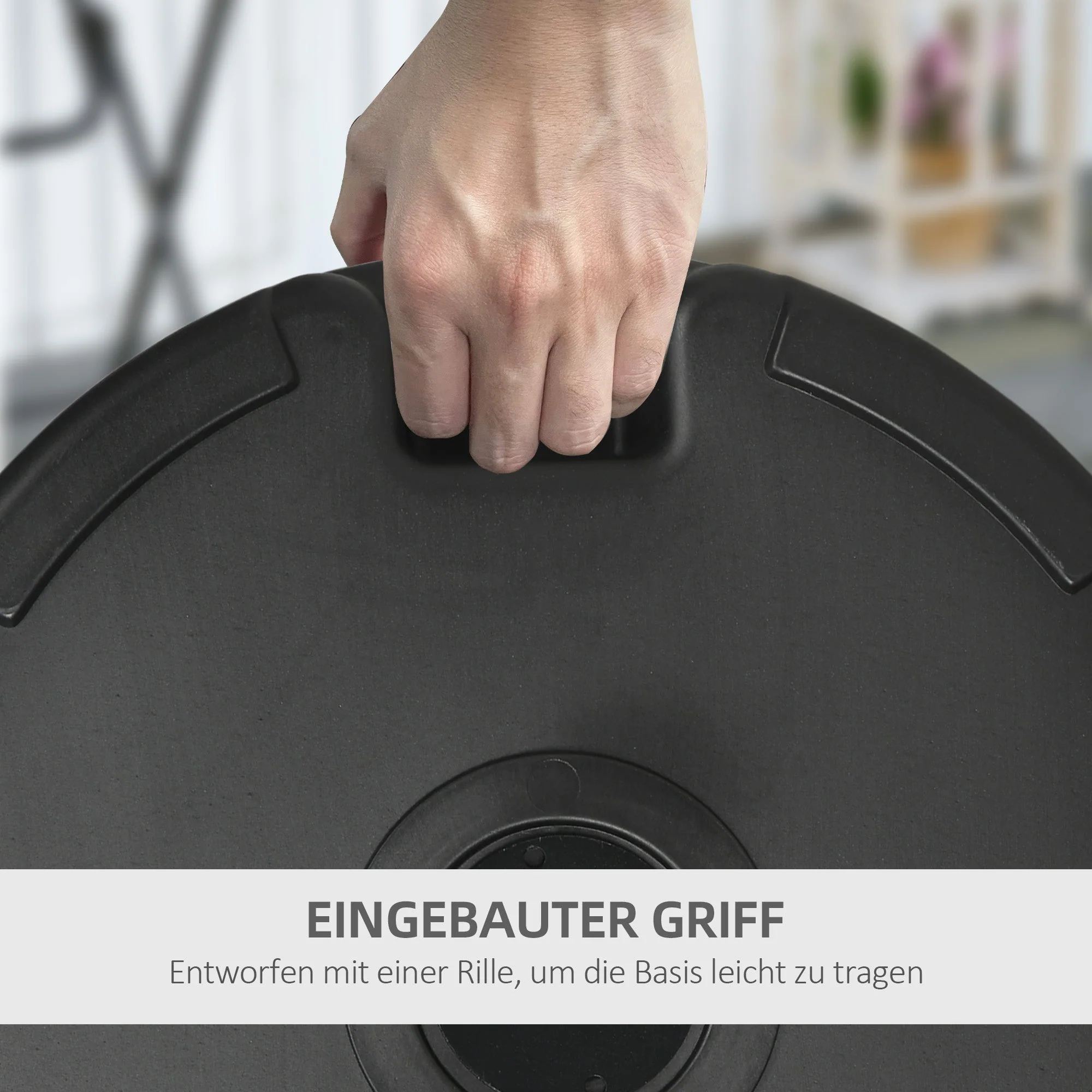 Parasol Base Round Fillable up to 35kg Stand Ø38/48mm Black - Image 6