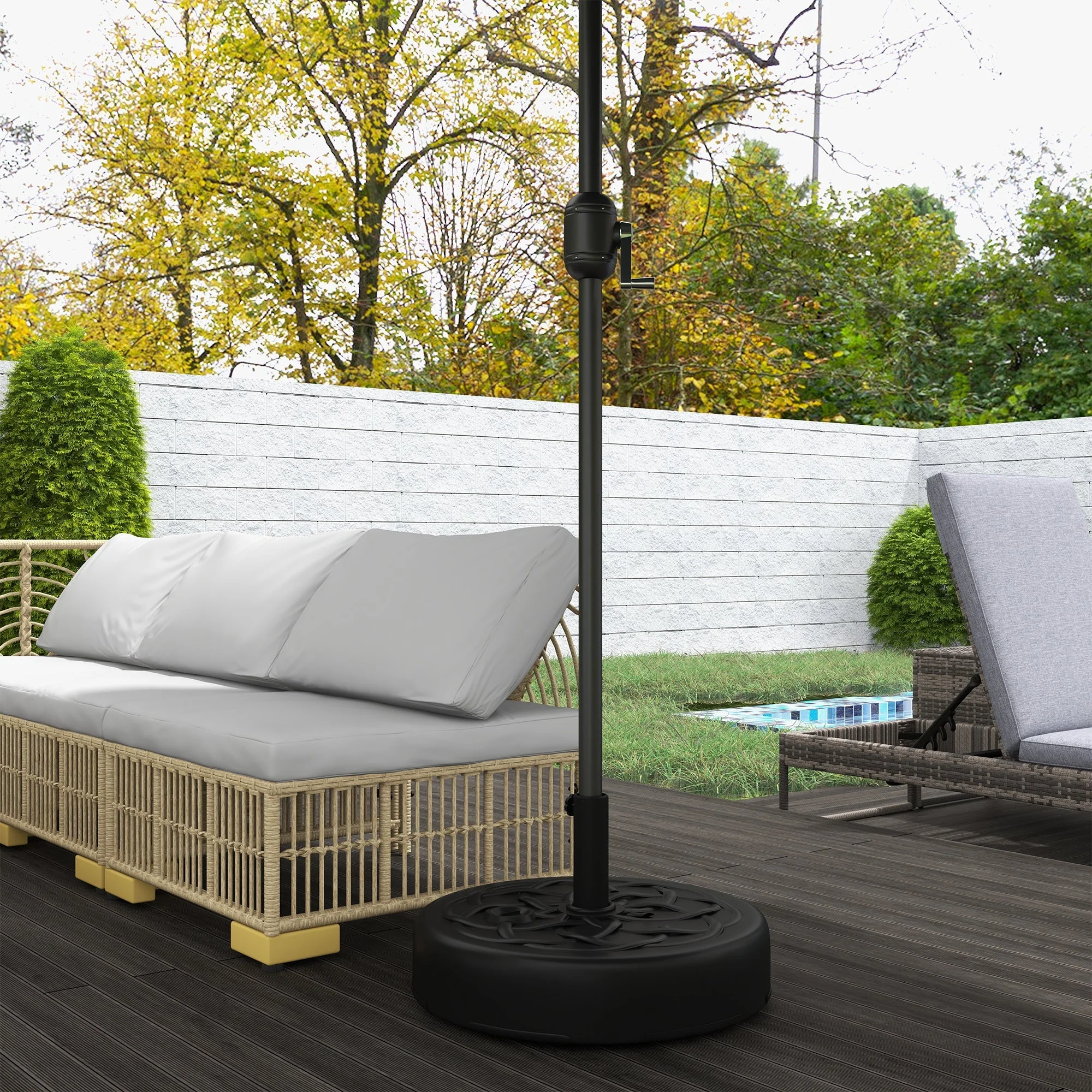 Parasol Base Round Fillable up to 35kg Stand Ø38/48mm Black - Image 8
