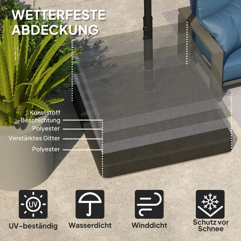 Parasol Base Weights, Waterproof Sand Fillable, Black Plastic - Image 4
