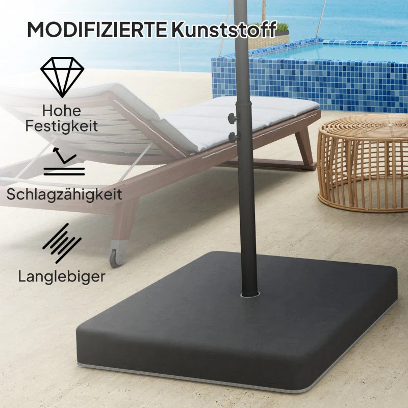 Parasol Base Weights, Waterproof Sand Fillable, Black Plastic - Image 5