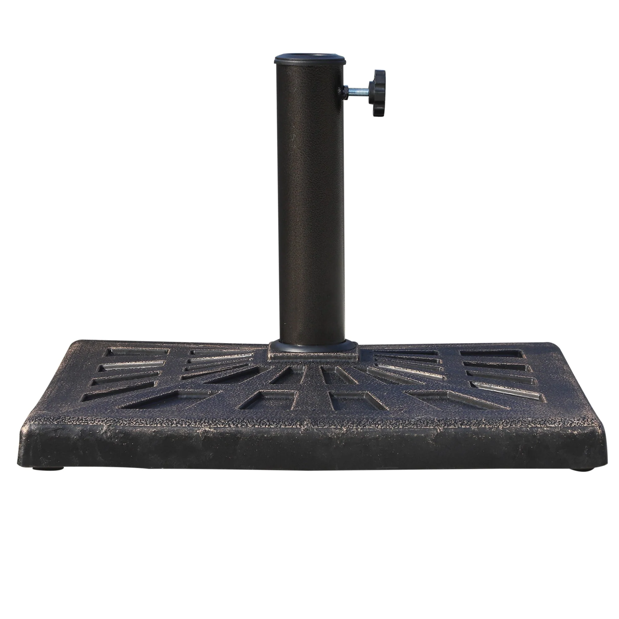 Parasol Stand Umbrella Holder 15kg Stable Weatherproof Resin Black - Image 2