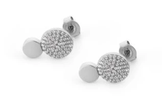 Pave Silver Circles Earrings