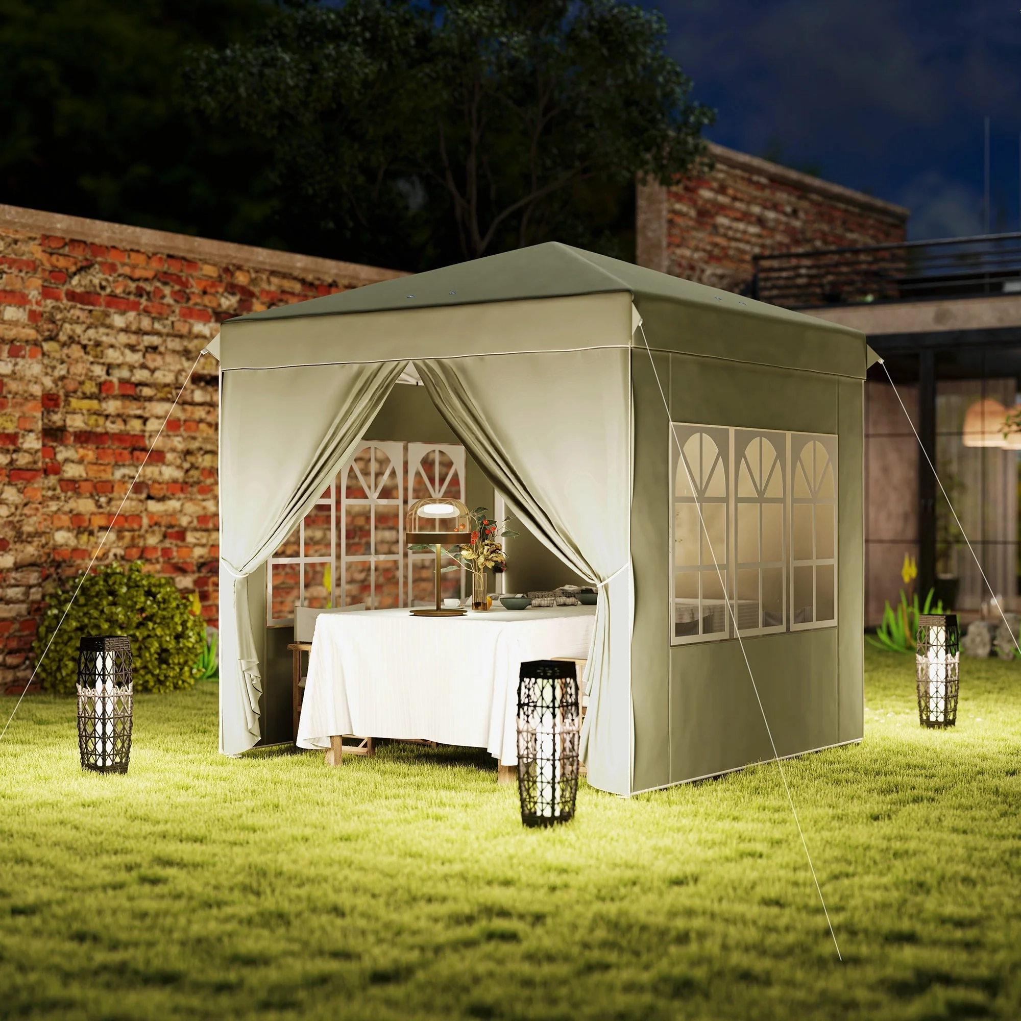 Pavilion 2.5x2.5m Pop-up Folding UV 50+ with 4 Side Panels, Cream White - Image 8