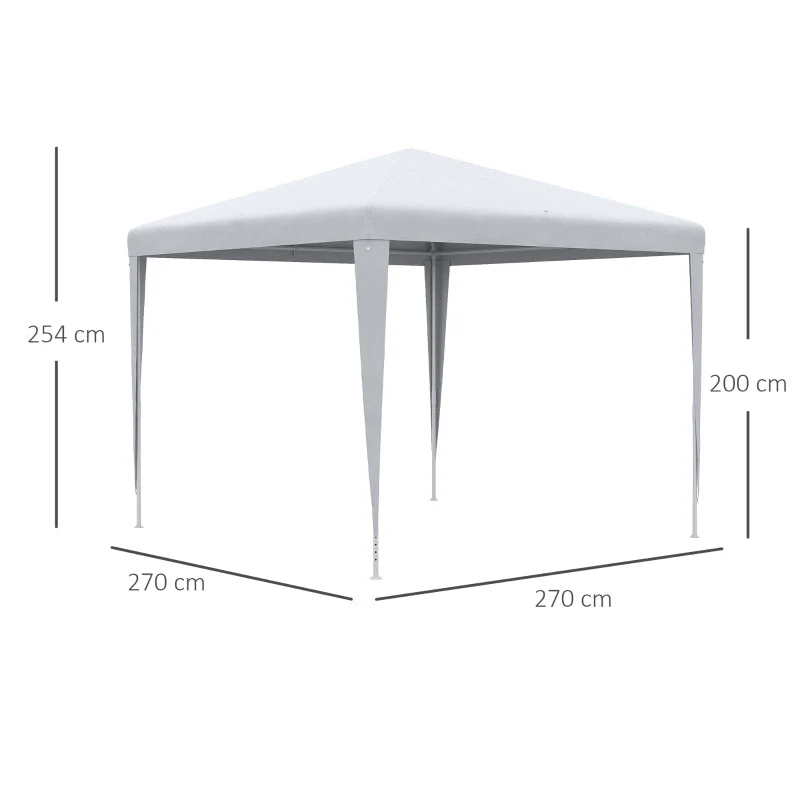 Pavilion, 2.7x2.7m Rectangular Water-Repellent, White - Image 3
