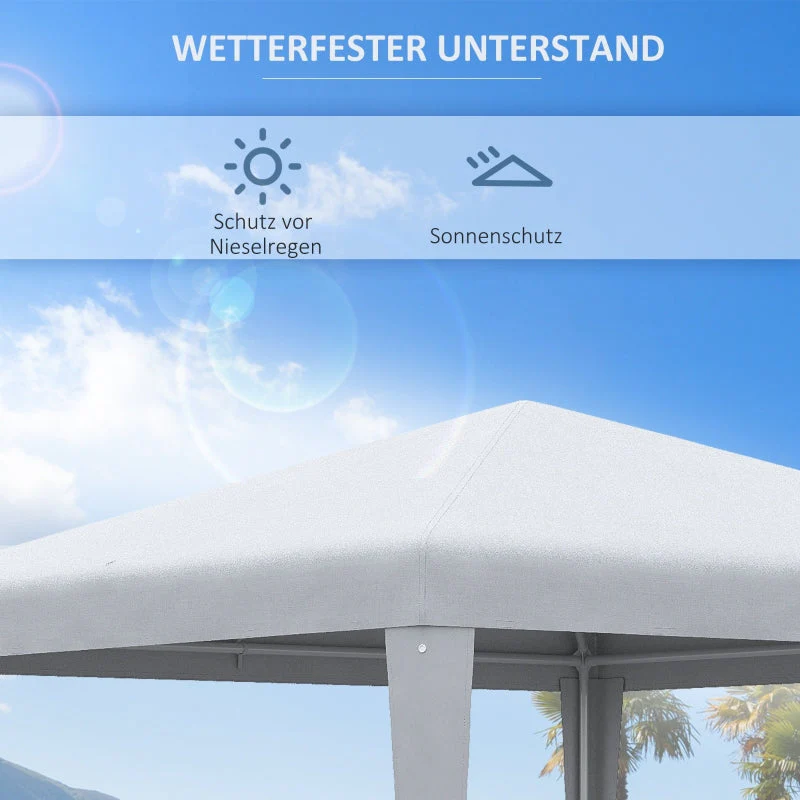 Pavilion, 2.7x2.7m Rectangular Water-Repellent, White - Image 4