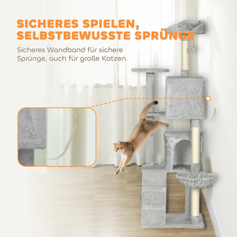 PawHut Cat Tree 160cm Multiple Levels Sisal - Image 5