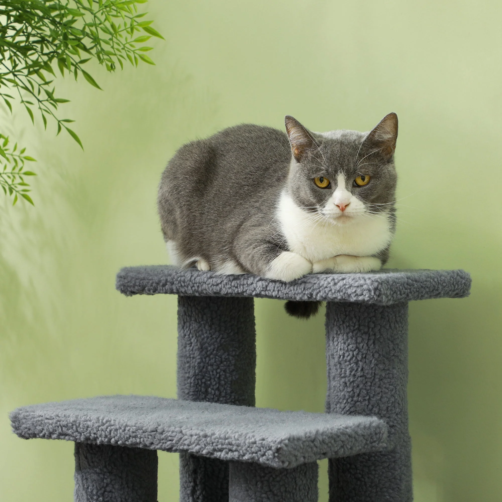 PawHut Pet Stairs 4 Steps for Cats and Dogs, Grey - Image 8