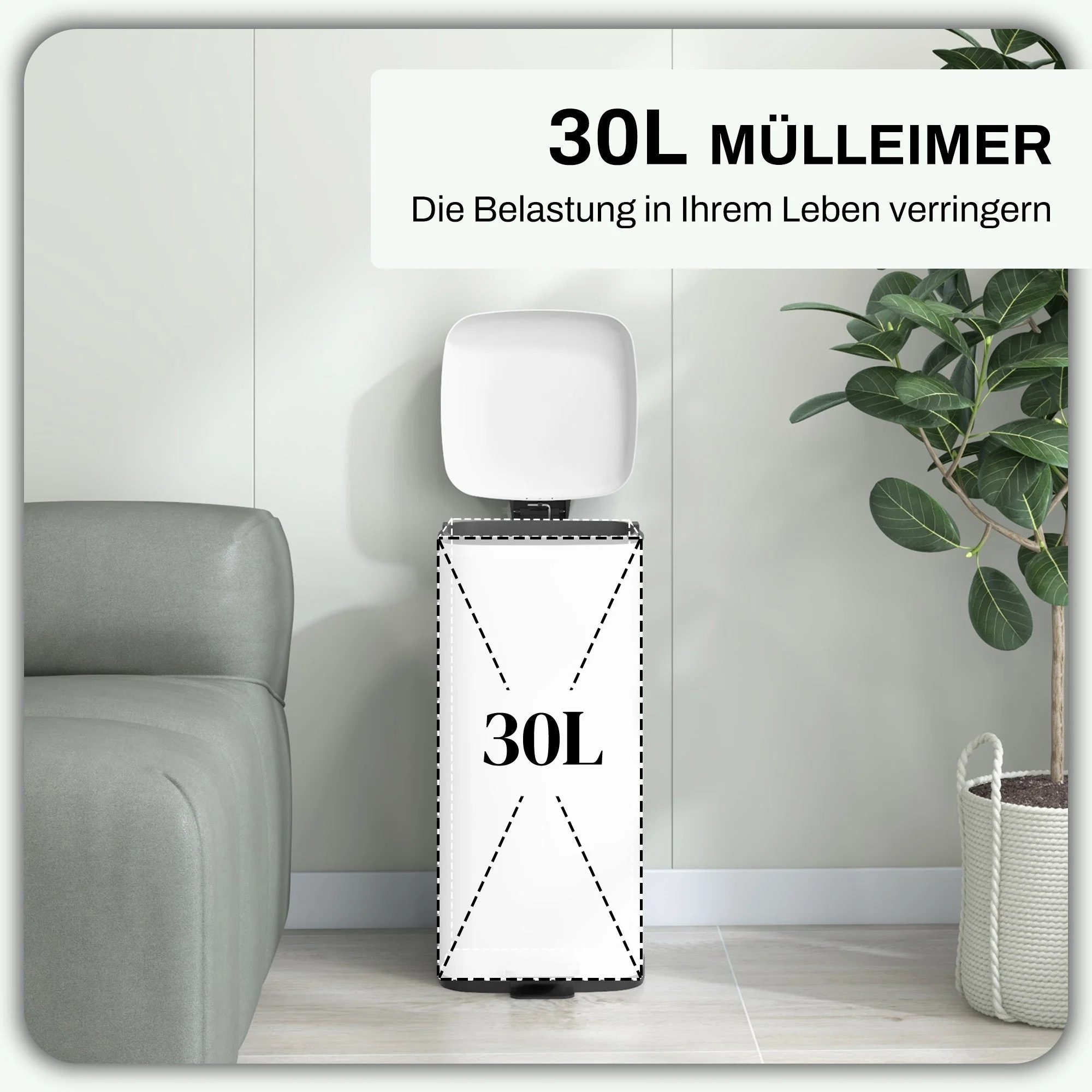 Pedal Bin 30L, Foot Pedal Metal - Image 4