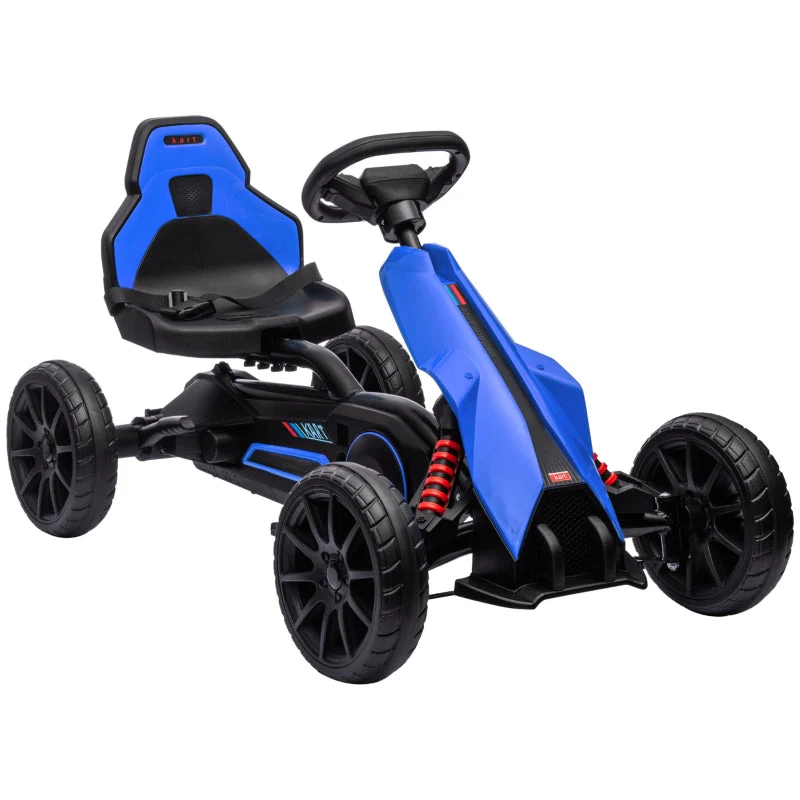 Pedal Go-Kart with Forward and Reverse Gears for Ages 3-8, Blue - Image 2