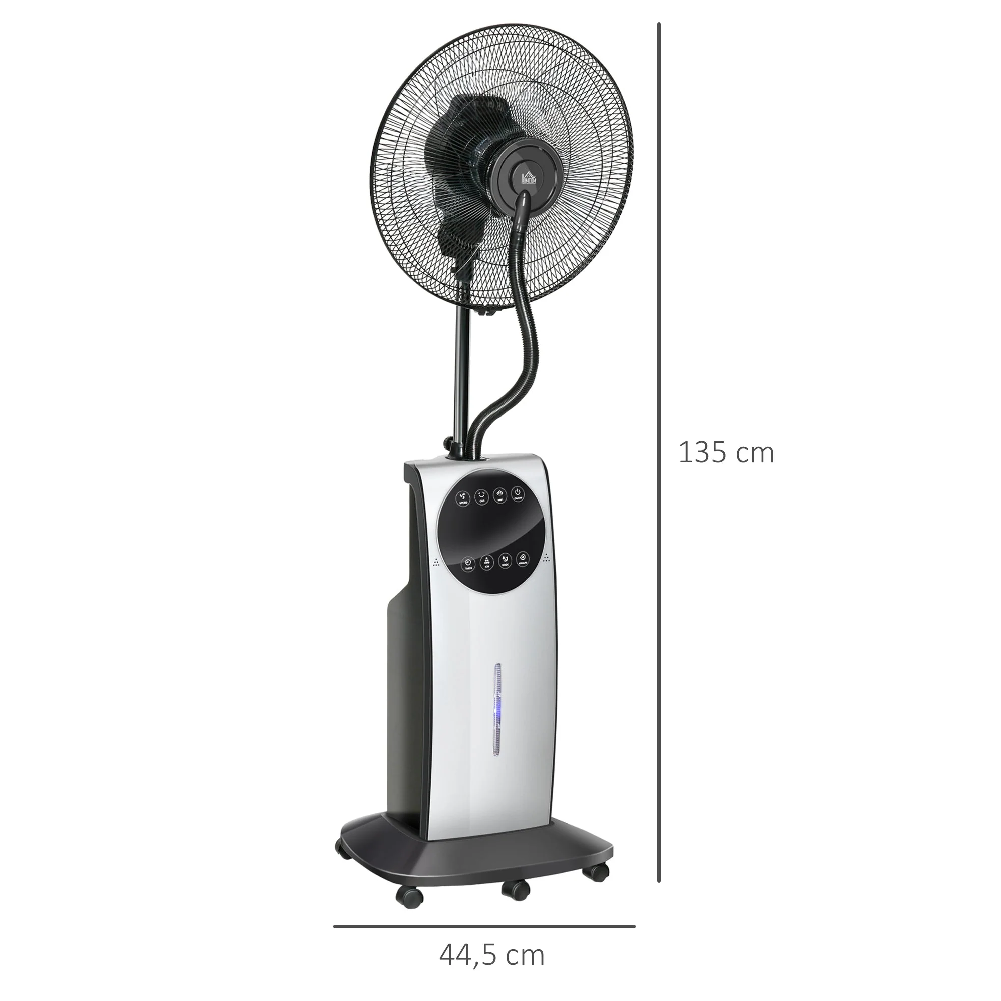 Pedestal Fan with Misting Function, 90W 3 Air Modes, Remote Control, Black - Image 3
