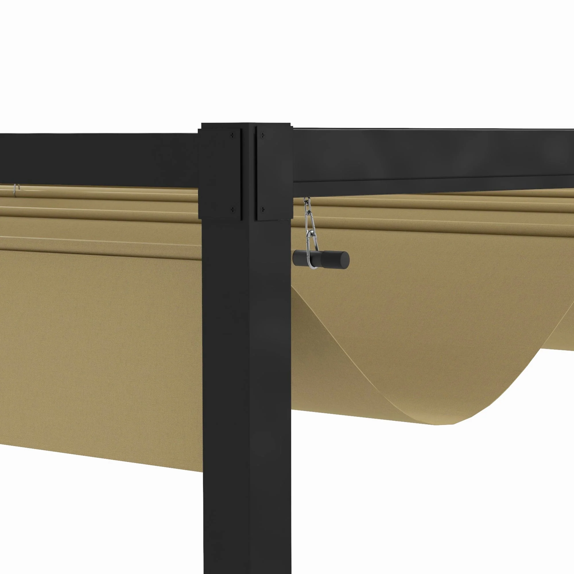 Pergola Garden Pavilion 4x3m Adjustable Roof Steel Khaki - Image 8