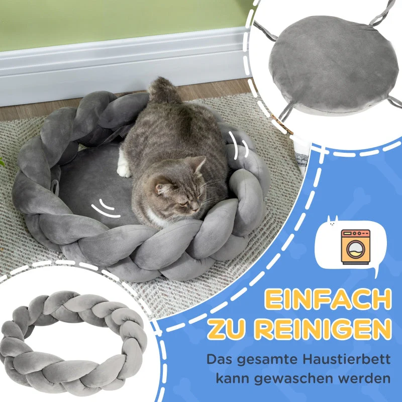 Pet Bed with Cushion, Washable, Grey - Image 5