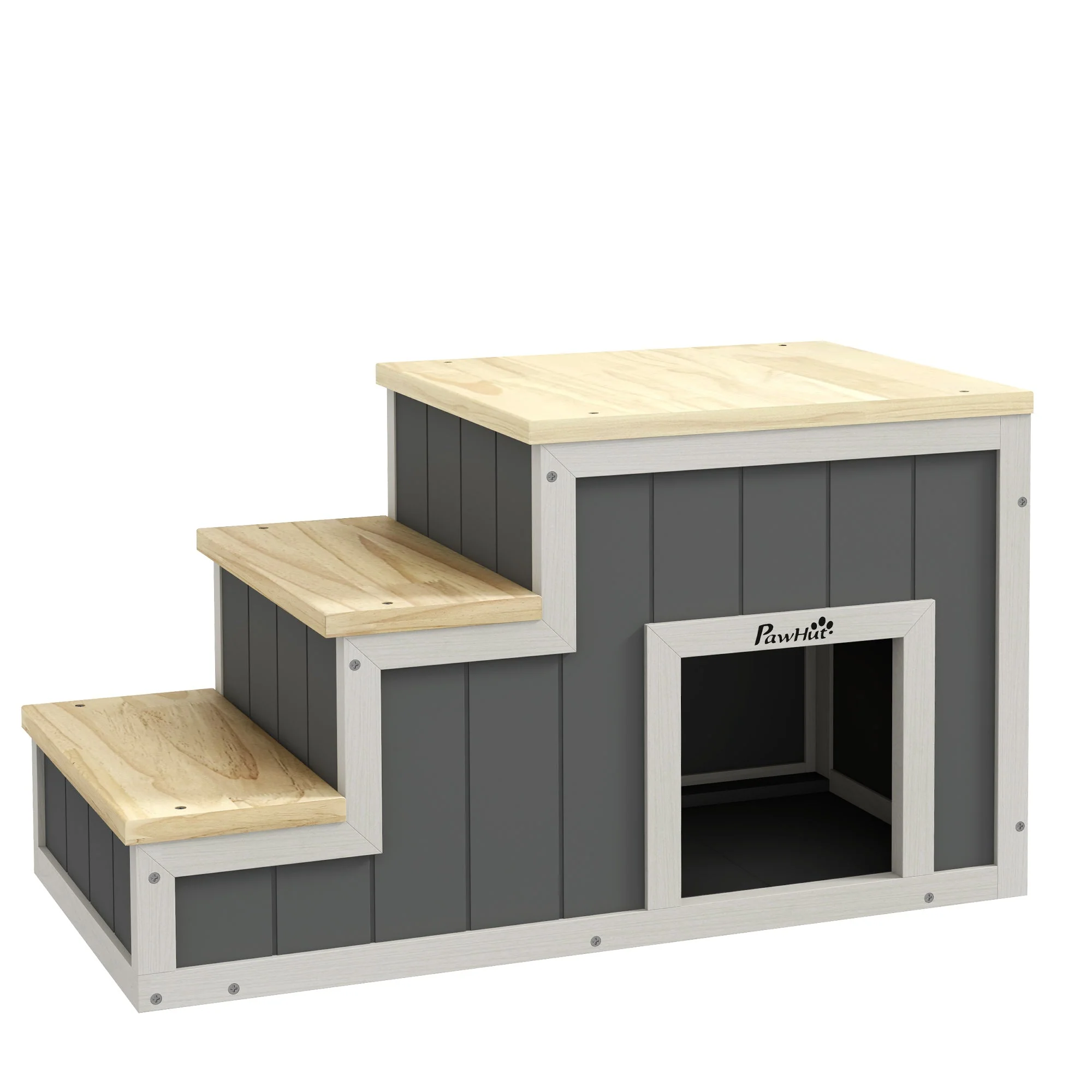 Pet Stairs 2-in-1 Cave 3 Steps Ramp, Wood - Image 2