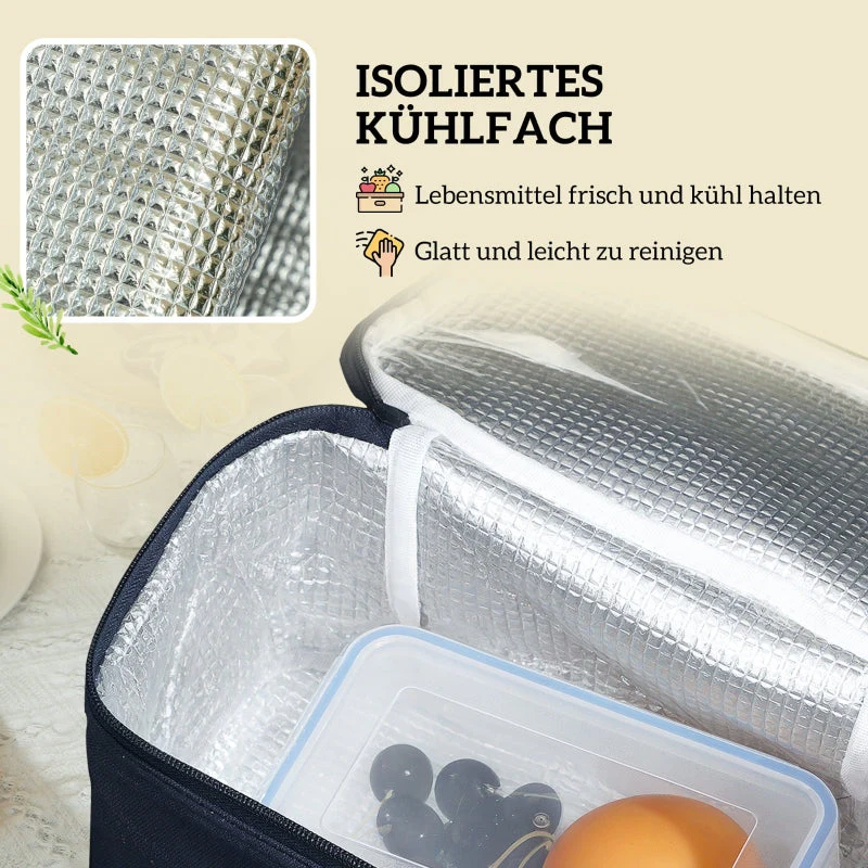 Picnic Basket with Insulated Cooler Compartment, Blanket, Cutlery Set, natural wood - Image 5