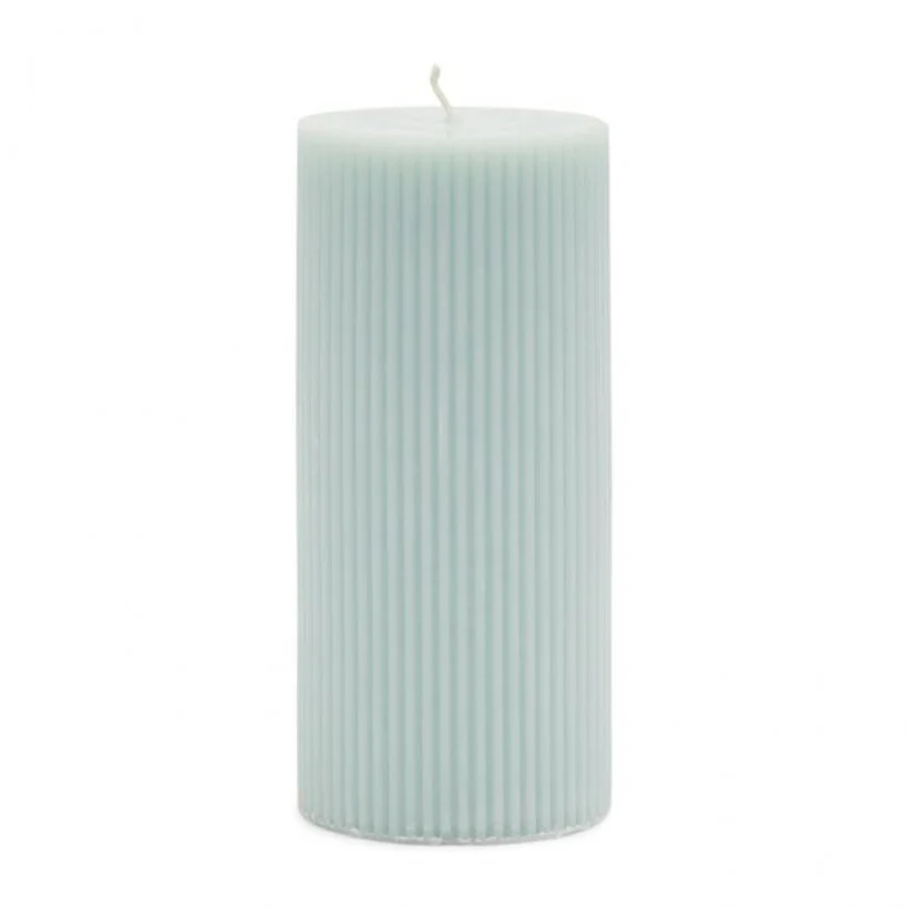 Pillar Candle Rib blue 7x15