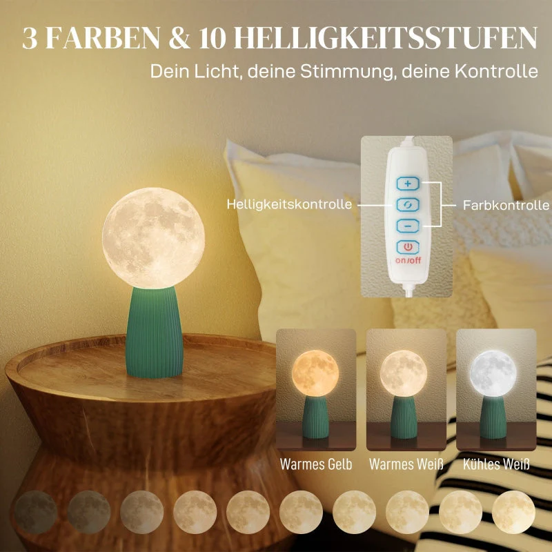 Planetary Table Lamp Set, 3 Colors USB Plastic, White - Image 4