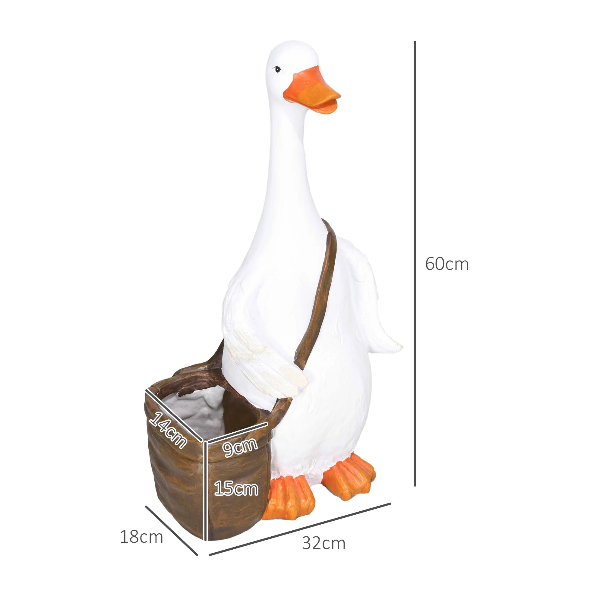 Plant Pot Swan Schoolbag Design Planter with Drainage Hole Synthetic Resin - Image 3