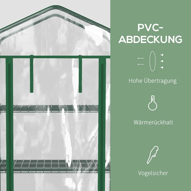 Plastic Greenhouse, 4-Shelf Cold Frame, Transparent - Image 4