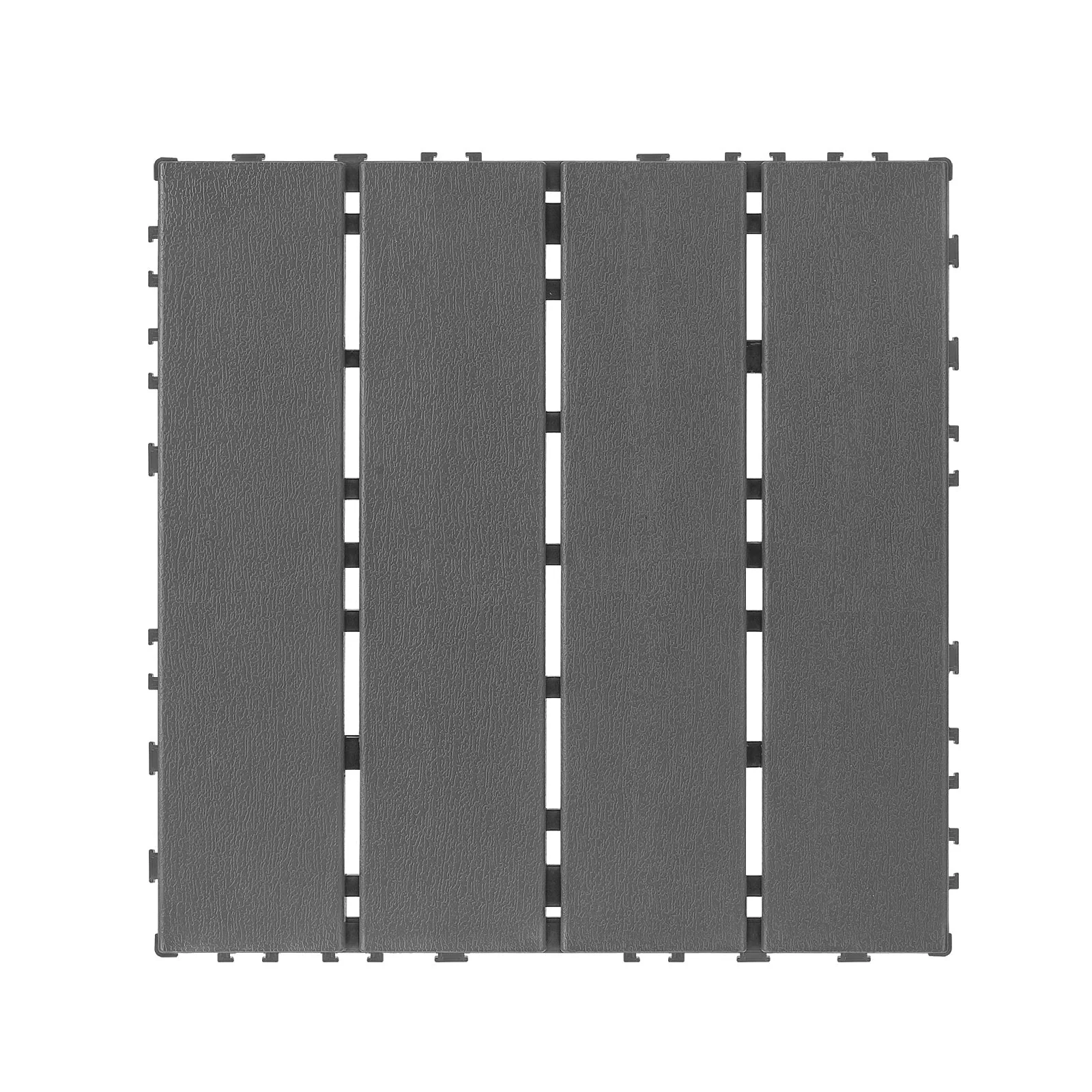 Plastic Interlocking Deck Tiles 44 Pack 12x12 Square Waterproof Outdoor Dark Grey - Image 4