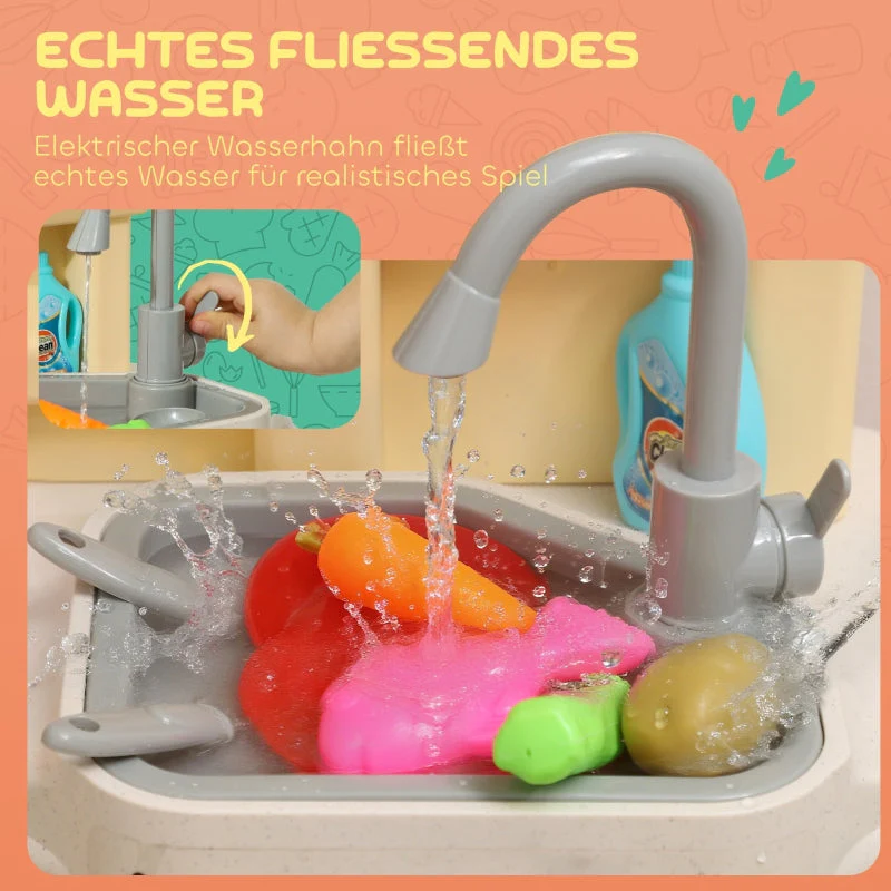 Play Kitchen with Running Water, 85-Piece Accessory Set, Lights and Sounds, Multicolor - Image 5
