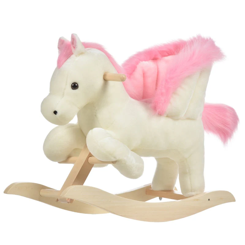 Plush Baby Rocking Horse with Sound Effects and Handles, Toddler Swing Seat - Image 2