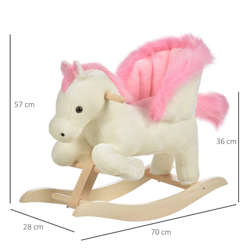 Plush Baby Rocking Horse with Sound Effects and Handles, Toddler Swing Seat - Image 3