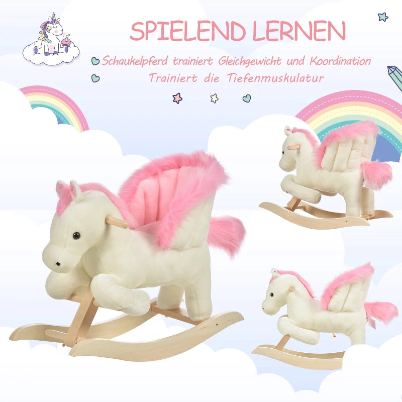 Plush Baby Rocking Horse with Sound Effects and Handles, Toddler Swing Seat - Image 7