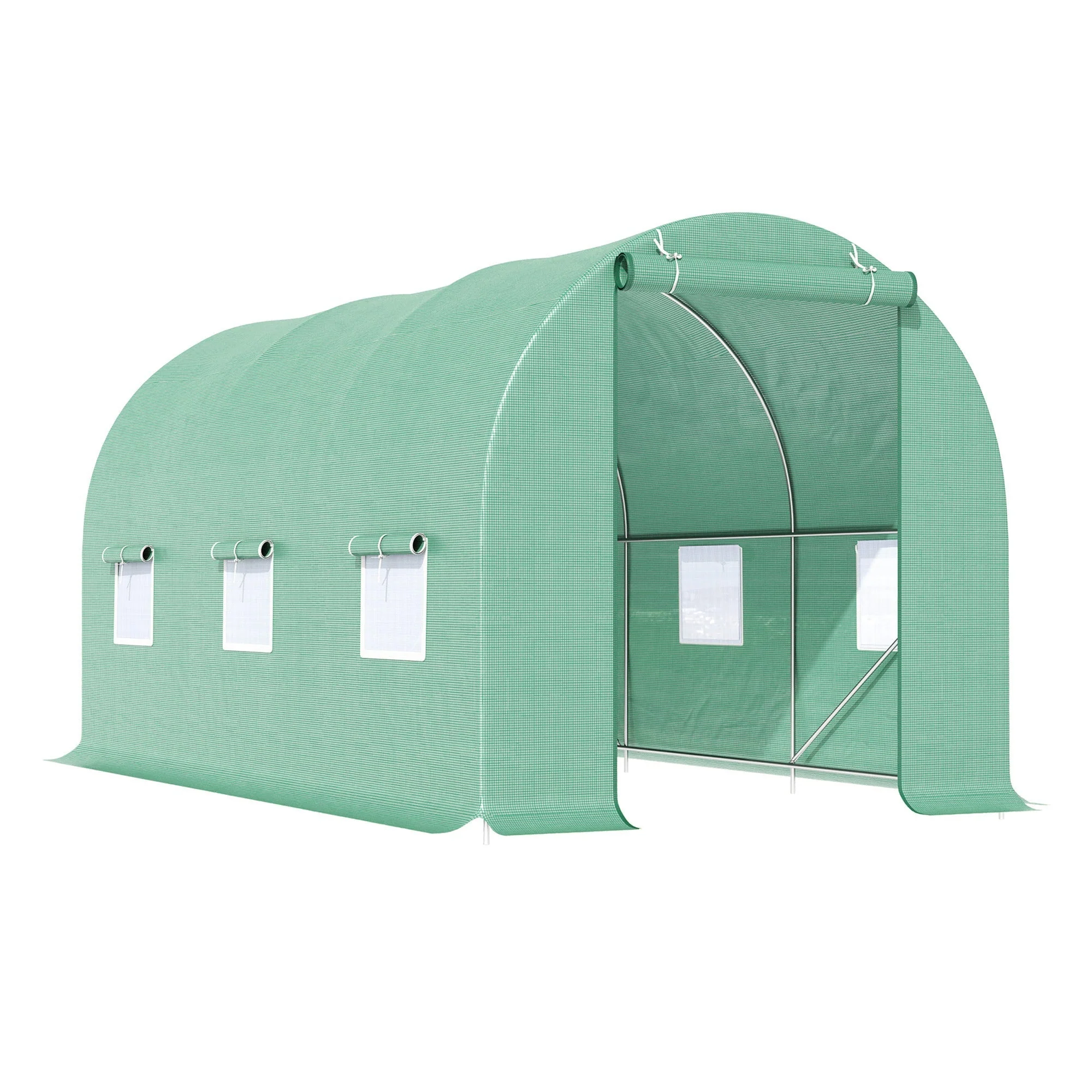 Polytunnel Greenhouse/Tomato Greenhouse with Window 445x190x200cm, Green - Image 2