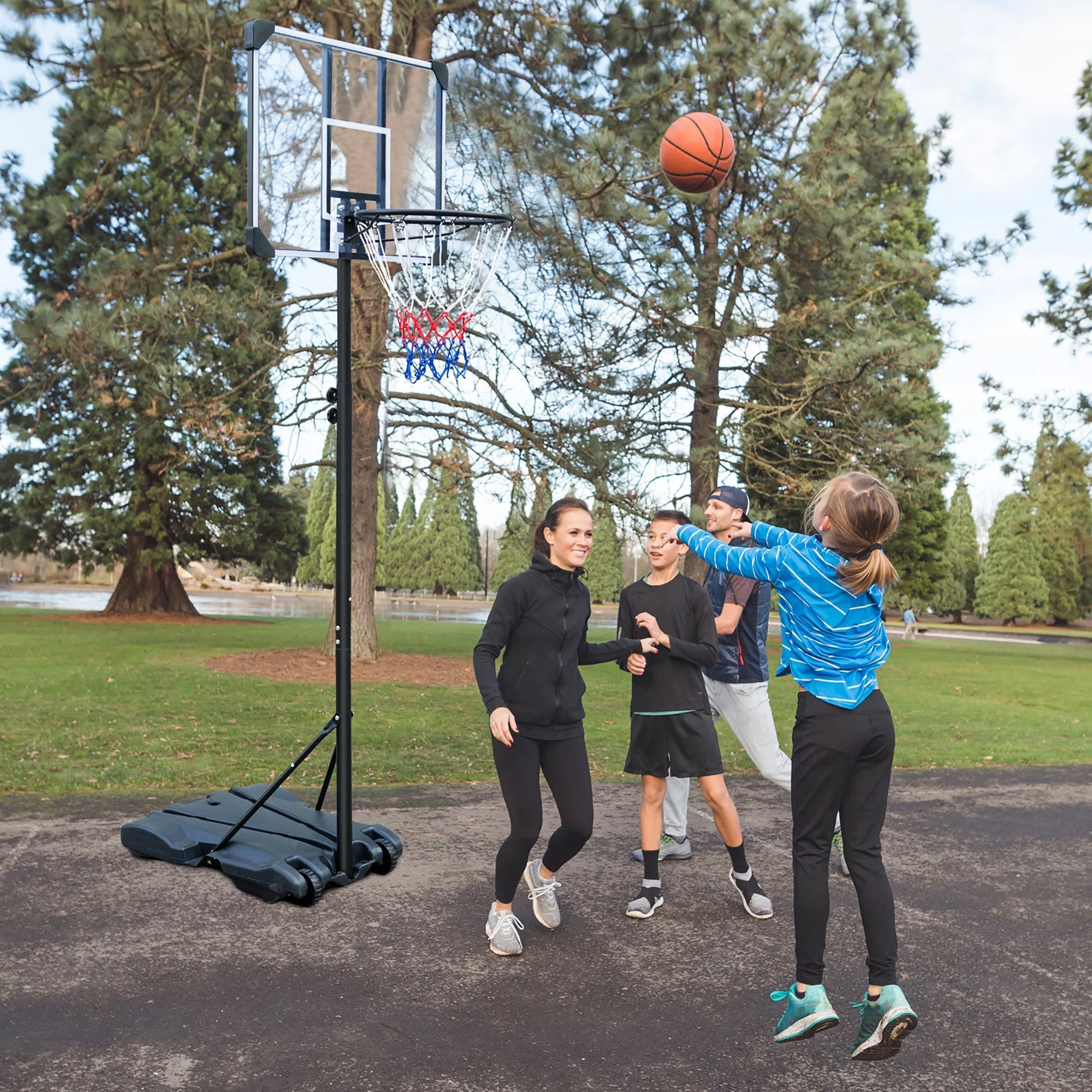 Portable Basketball Hoop, Adjustable Height, Indoor/Outdoor, with Wheels - Image 8