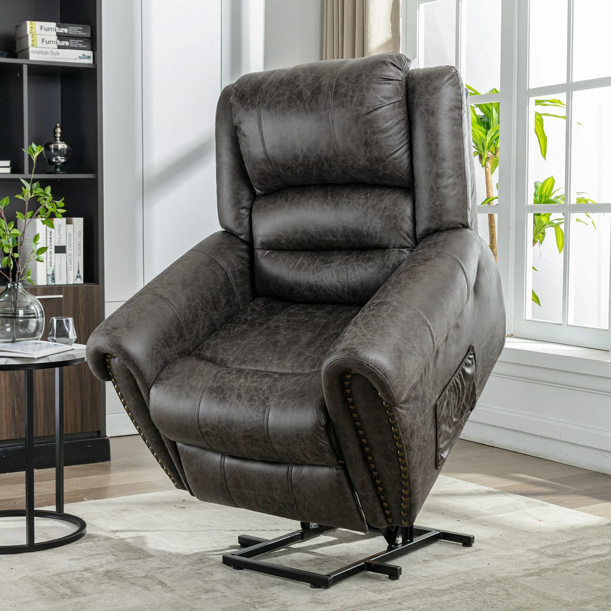 Power Lift Recliner Chair with Massage, Heat, and USB Port, Heavy Duty Electric Faux Leather - Image 6