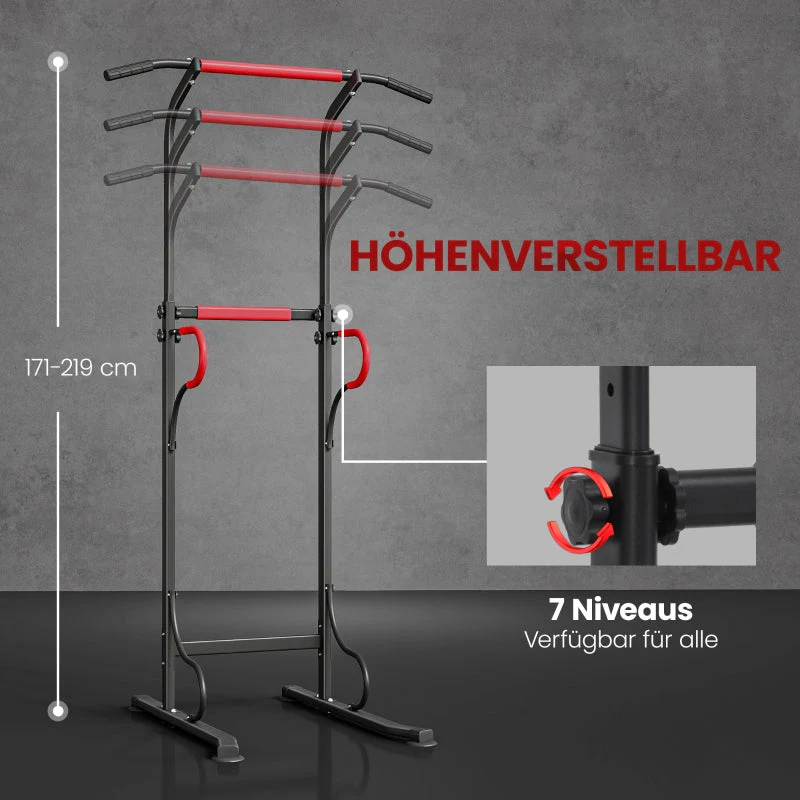 Power Tower Dip Station Height-Adjustable Pull-up Bar Suction Cups - Image 3