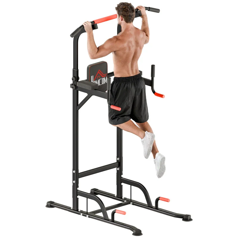 Power Tower Height Adjustable Dip Station Pull-Up Bar Padded - Image 2