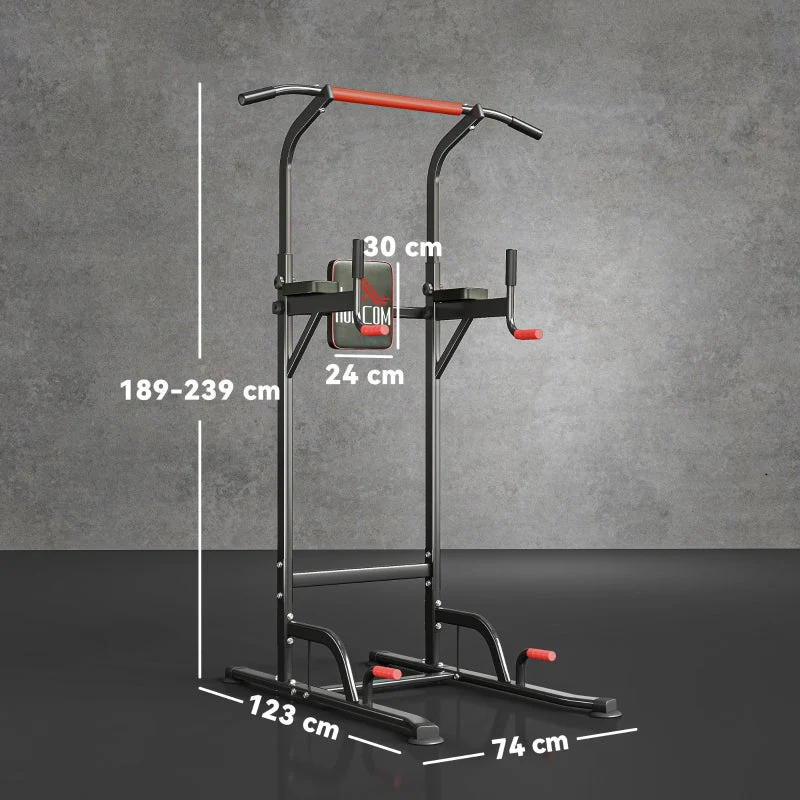 Power Tower Height Adjustable Dip Station Pull-Up Bar Padded - Image 3
