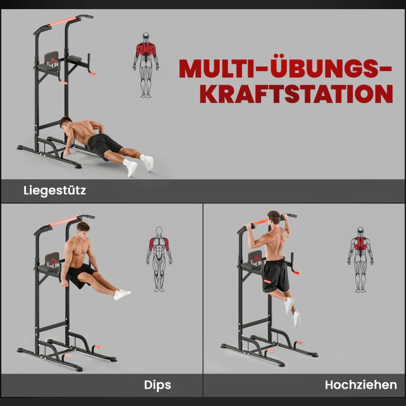 Power Tower Height Adjustable Dip Station Pull-Up Bar Padded - Image 4