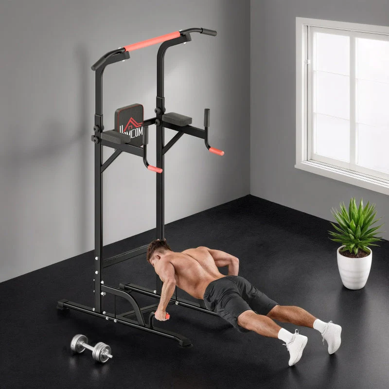 Power Tower Height Adjustable Dip Station Pull-Up Bar Padded - Image 6