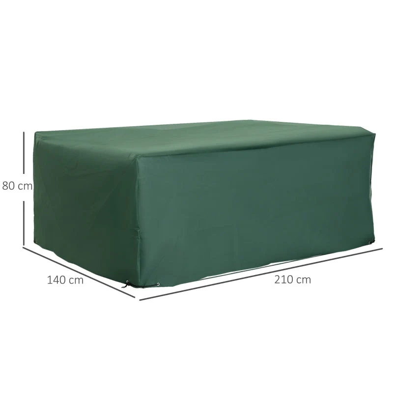 Protective Cover 210x140x80cm Garden Furniture 600D Oxford Fabric, Green - Image 3