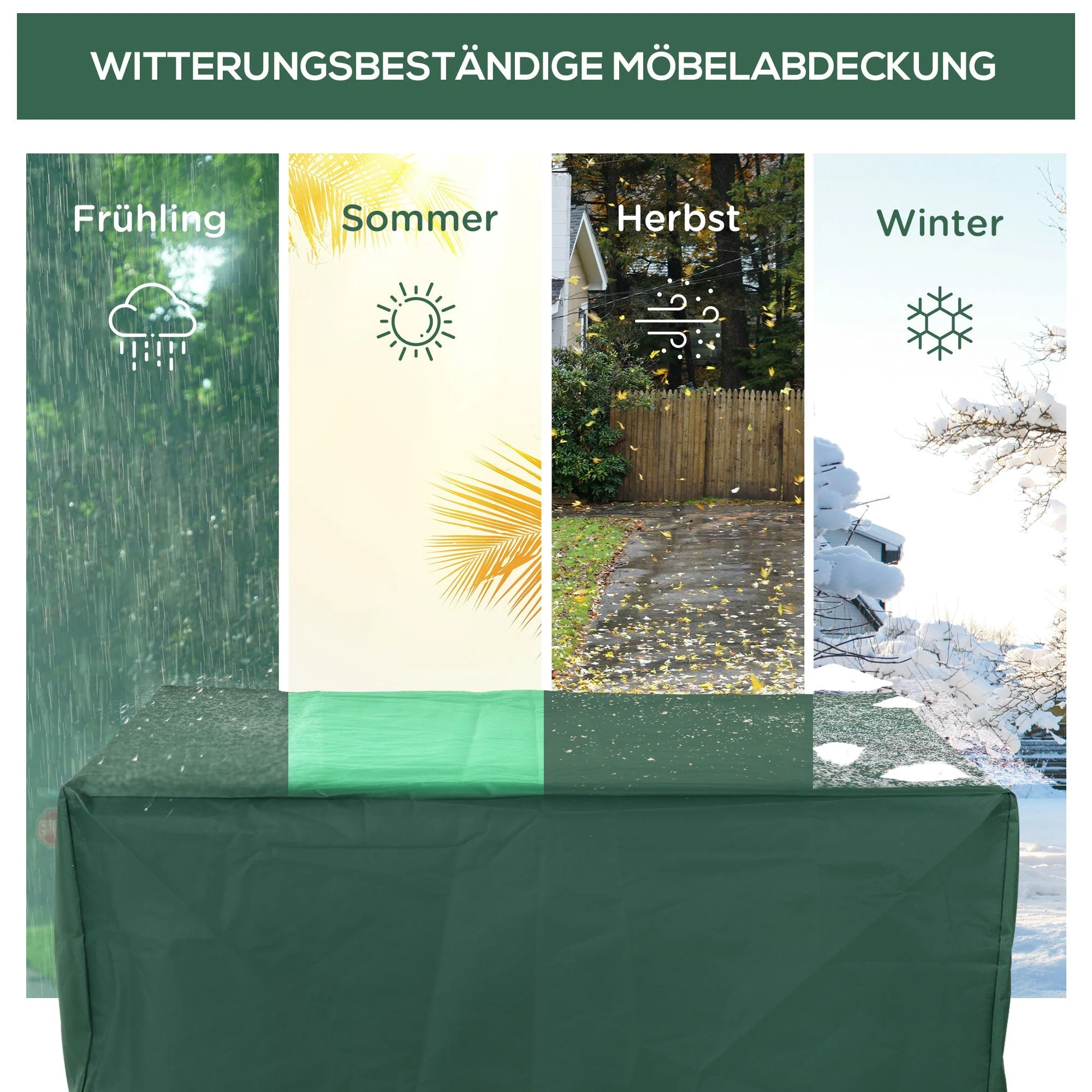 Protective Cover, Garden Furniture 600D Oxford, Green - Image 12