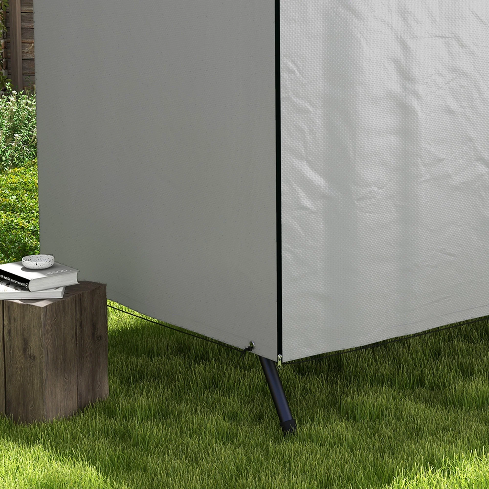 Protective Cover Waterproof UV Protection Rectangular PE Grey - Image 8