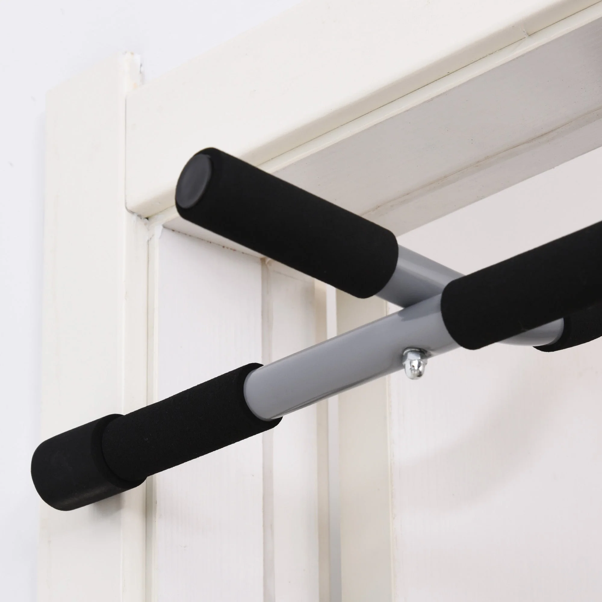 Pull-up Bar Multifunctional Training Bracket Door Bar Steel Black Grey - Image 8