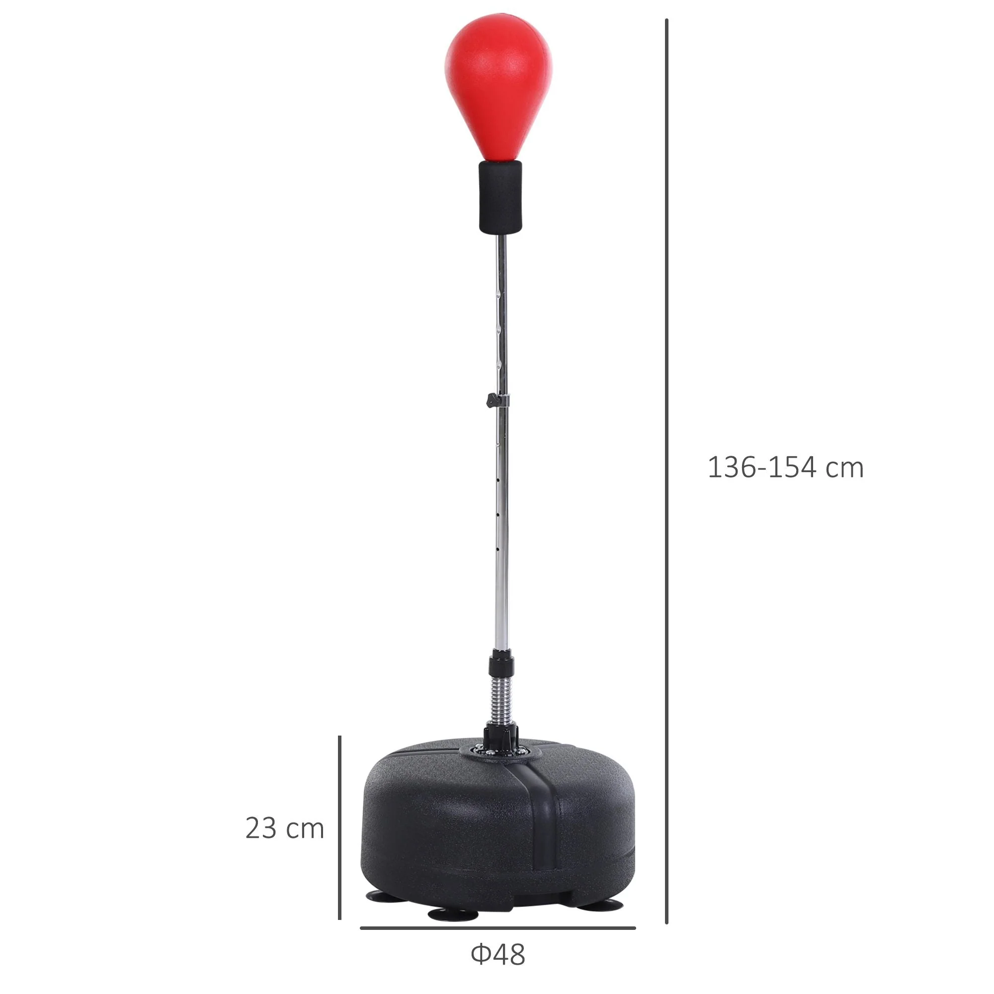 Punching Ball, Height Adjustable Standing Boxing Bag with Gloves, Red - Image 4