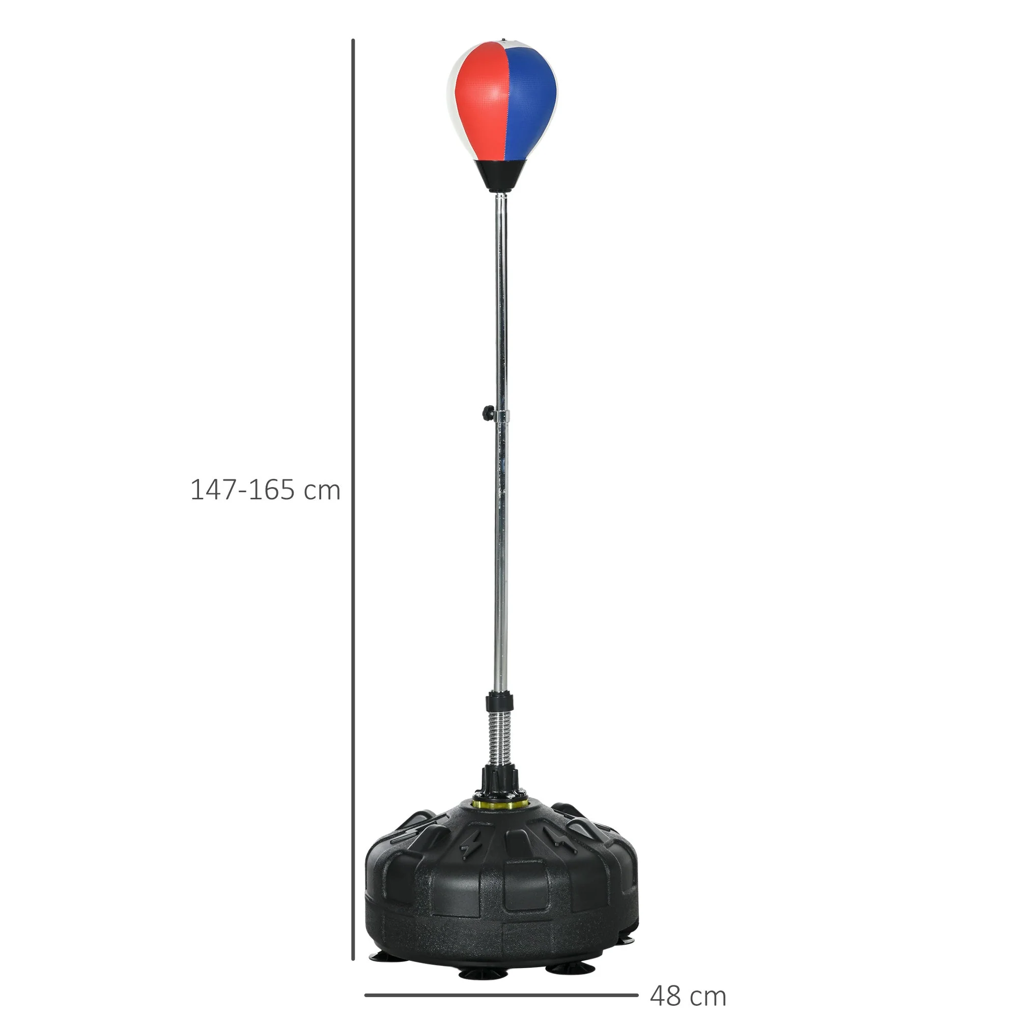 Punching Ball, Height Adjustable Standing Boxing Trainer, Black - Image 3
