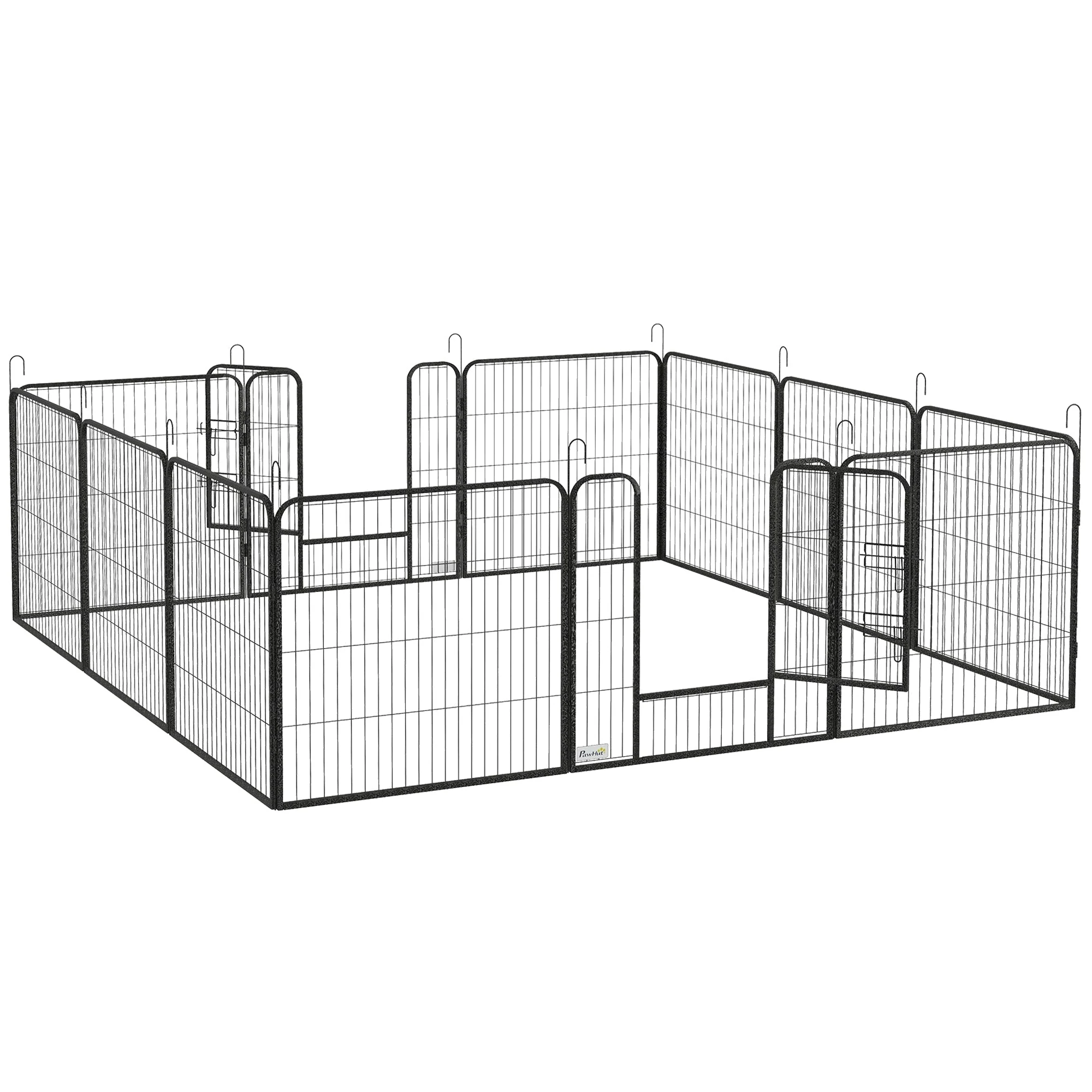 Puppy Playpen 12-Piece, 80cm High, Steel, Gray - Image 2