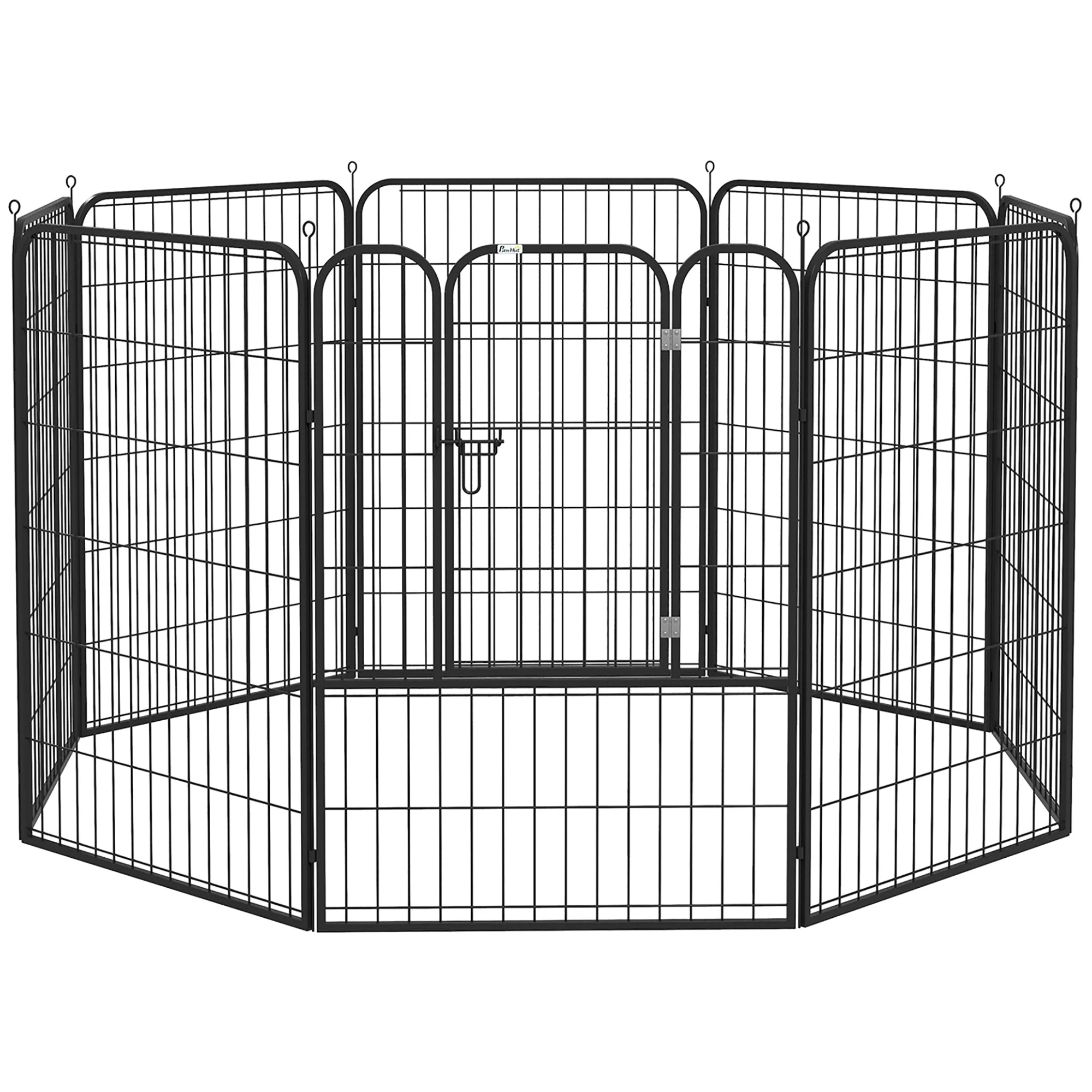 Puppy Playpen, Outdoor Enclosure, with Door, Metal Black - Image 2
