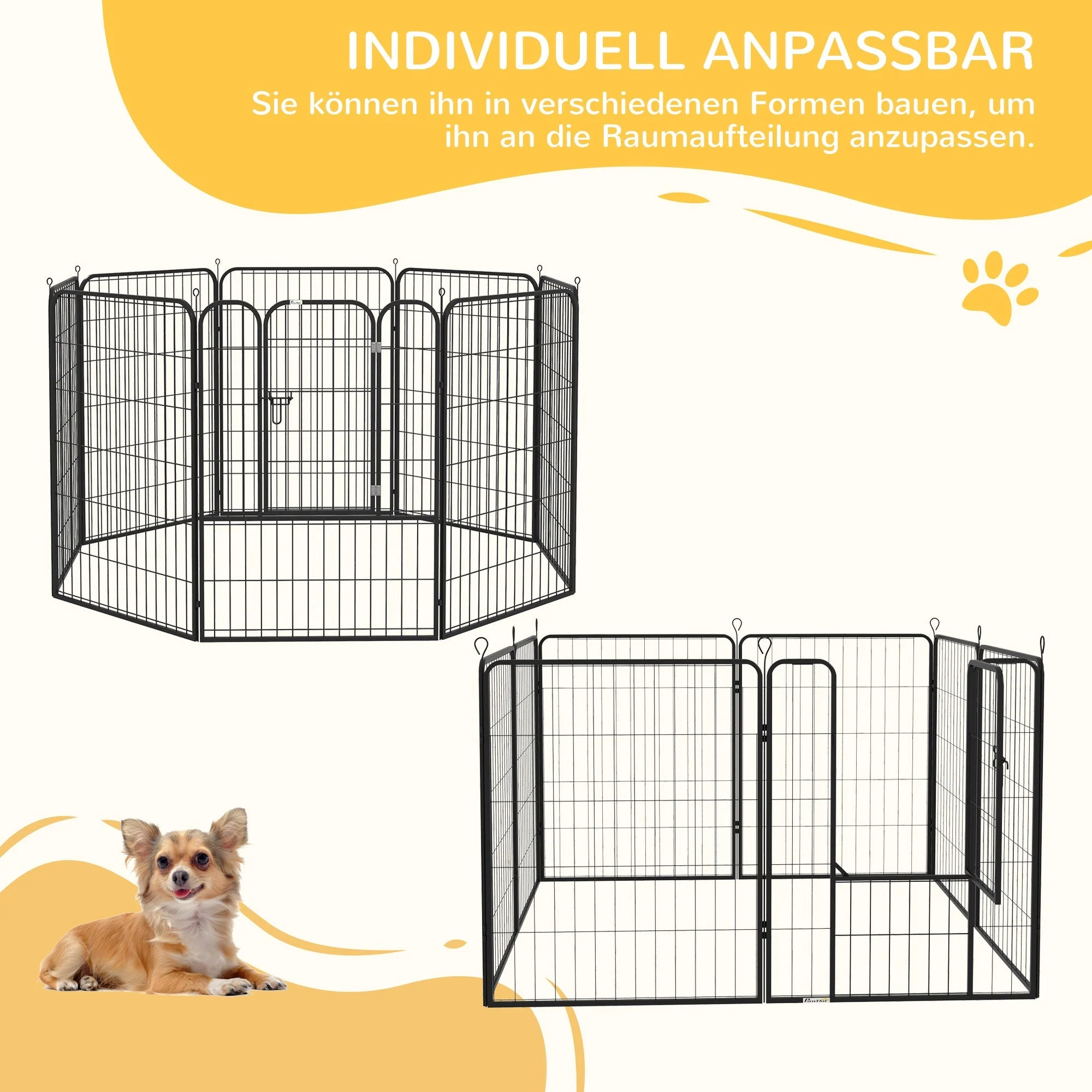 Puppy Playpen, Outdoor Enclosure, with Door, Metal Black - Image 6