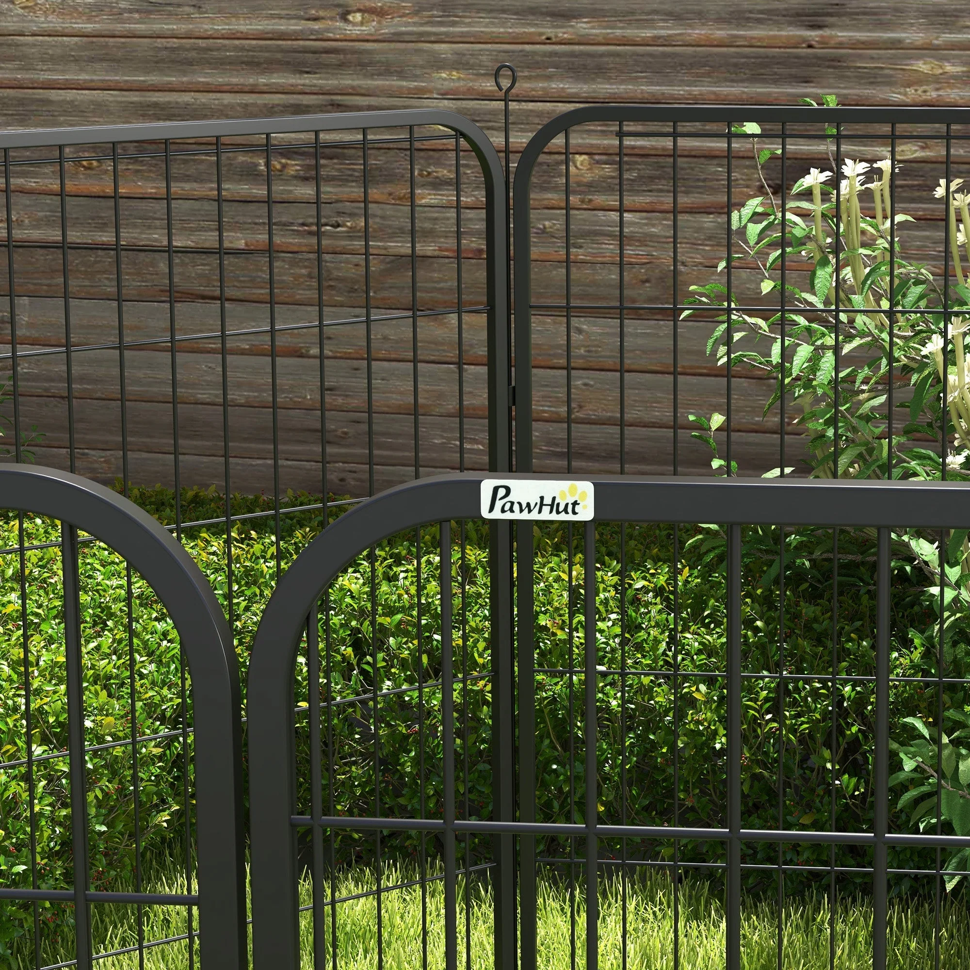 Puppy Playpen, Outdoor Enclosure, with Door, Metal Black - Image 7