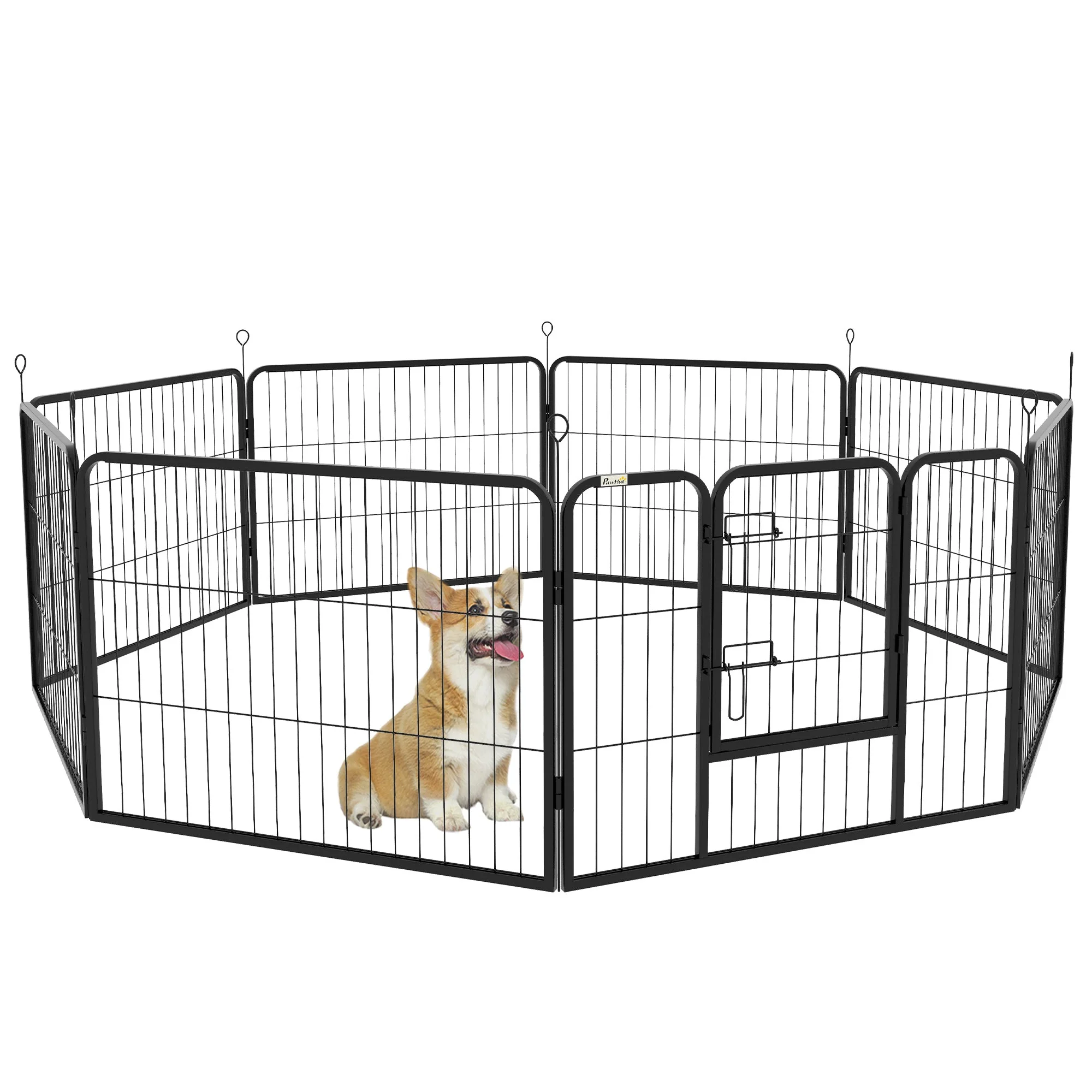 Puppy Run 8 Panel Outdoor Playpen with Door, Metal - Image 2