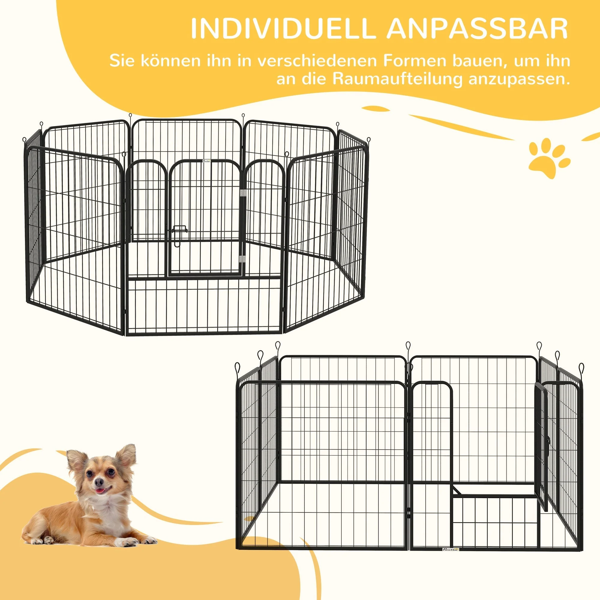 Puppy Run, Outdoor Enclosure, Customizable, Metal Black - Image 4
